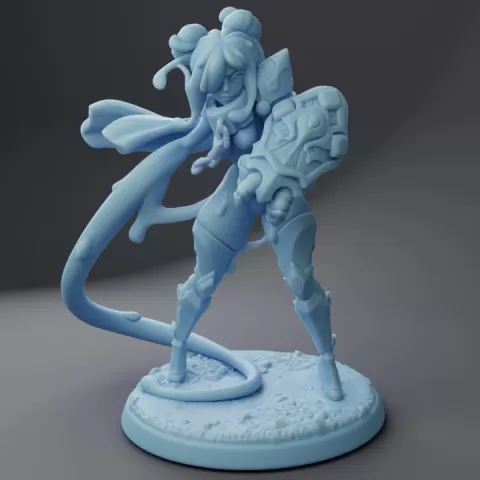 Jam the Slime Fighter ( Plasmoid Fighter / Slime Monster / Goo Plasmoid with Whip Arm ) by Twin Goddess Miniatures