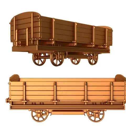tram coach / tram coach stl / coal hopper wagon / Friends Clarabel Coach / Vintage Tram / coal wagon / Train Low Side Wagon / Old West Passenger Wagon