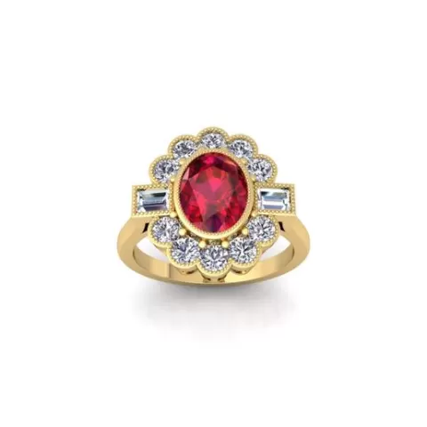 Woman Diamond Ring 3d Model 55