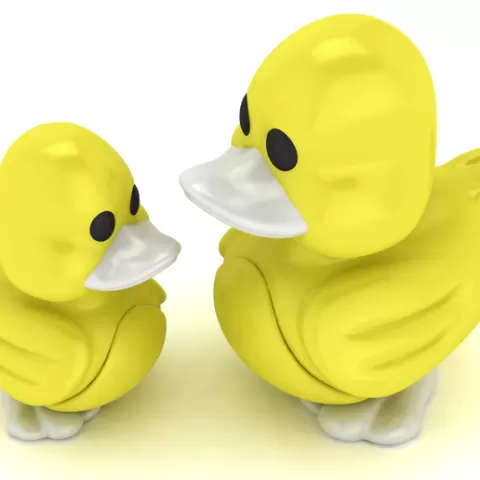 Stylized Yellow Duckling Figurines