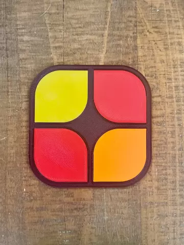 Petals Square Retro Coaster
