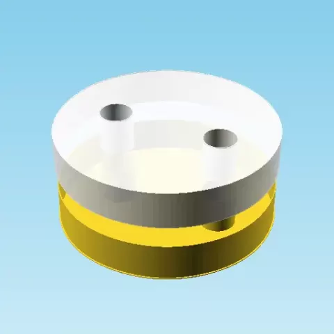 BLACK CIRCLE WITH TWO WHITE DOTS, nestable box (v1)