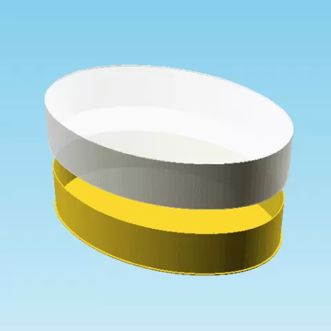 BLACK HORIZONTAL ELLIPSE, nestable box (v1)