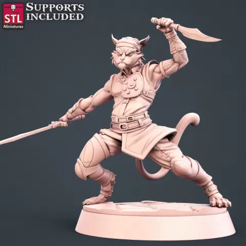 Warrior Tabaxi by STL Miniatures