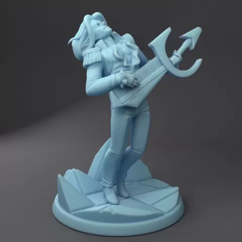 The Archduke ( Male Bard / Human with Keyboard Guitar Keytar ) by Twin Goddess Miniatures