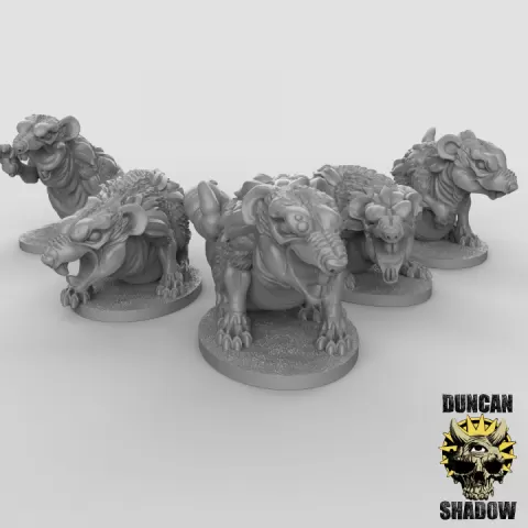 Giant Rats (pre supported) by Duncan Shadow