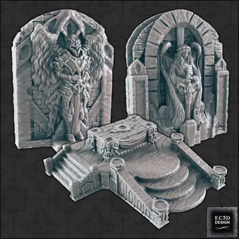 Altar, Dais and Angel Edifices [Support-Free] by Evan Carothers