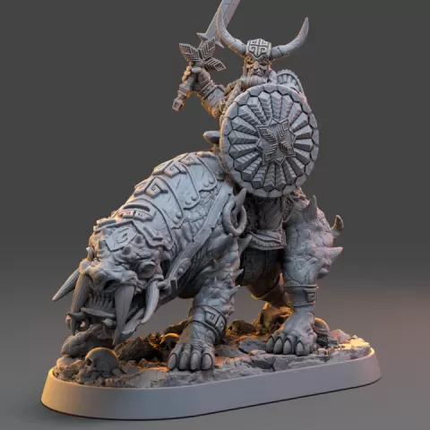Homad the Shredder on Tuskerbeast - The Tribe Of The Fallen Flame by Daybreak Miniatures