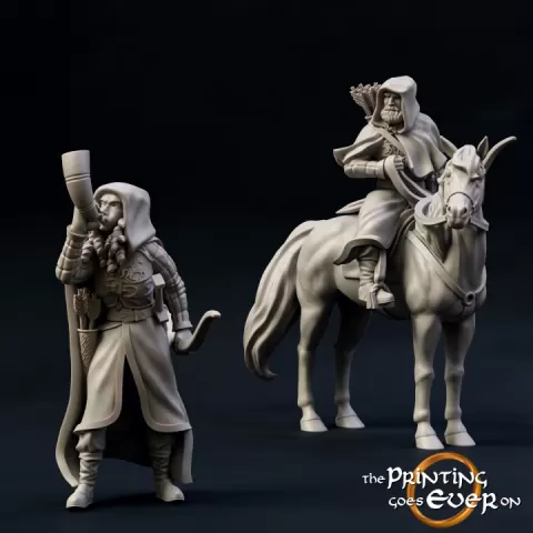 Ridermercia Skirmishers - On Foot and Mounted - Presupported by The Printing Goes Ever On