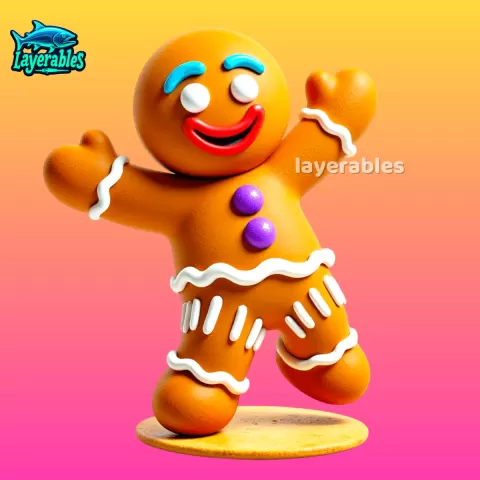Gingerbread Man STL – Chibi Shrek Cookie 3D Print Figure – Festive Holiday Figurine for Fans
