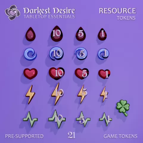Tokens - Health, Mana, Blood, Energy, Stamina & Luck by Darkest Desire