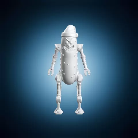 Pickle Rick Santa Hat Robot Legs