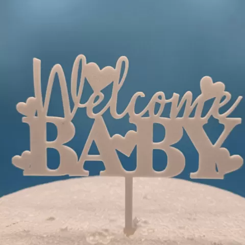 Welcome baby 1 colour cake topper