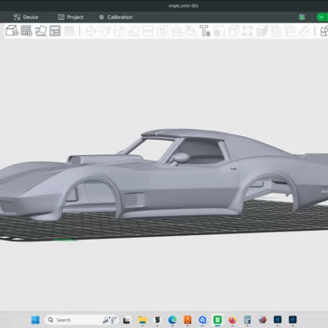 1976 Chevrolet Corvette Coupe, scale, hollow shell body, rc cars, slot cars, scale model, build stl file