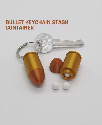 Bullet Keychain Stash Container