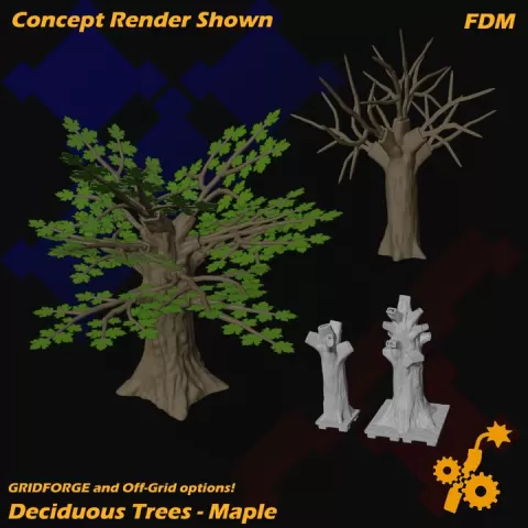 Deciduous Trees - Maple Includes both GridForge and Off Grid Options! by That Blasted Samophlange