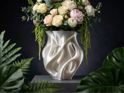 LumaRibbon Vase – Organic Openwork Flower Vase