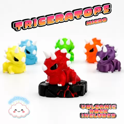 Triceratops Micro + Volcanic Rock by ColorCloud3D