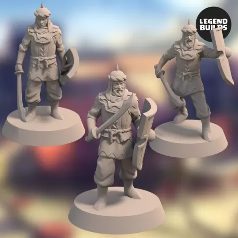 Empire of Jagrad Soldiers with Swords and Shields (3 miniatures) – 3D printable miniature – STL file by LegendBuilds