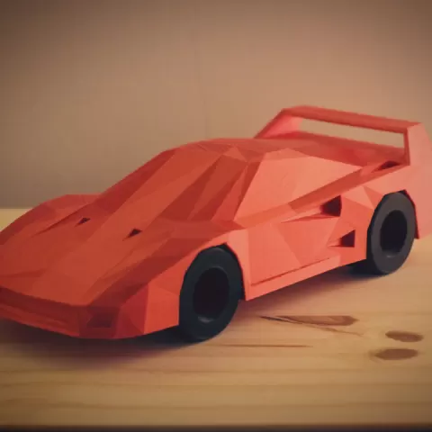Low Poly Ferrari F40 by Turtleman