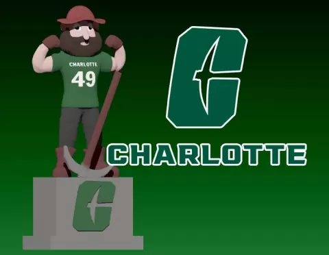 NCAA - CHARLOTTE 49ERS FOOTBALL MASCOT STATUE - 3D PRINT - KHUONGTAINANG