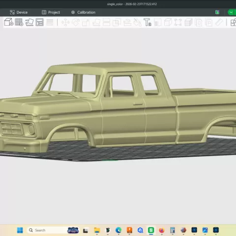 1976 Ford F-150 Supercab, stock bed location, hollow cab, shell body, rc truck, crawler, scale model