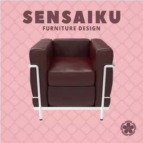 Miniature Replica 1:12 Le Corbusier 02. LC2 Chair for Miniature Dollhouse - Vitra - 3D Print Instant Download - Miniature Furniture Designer Series