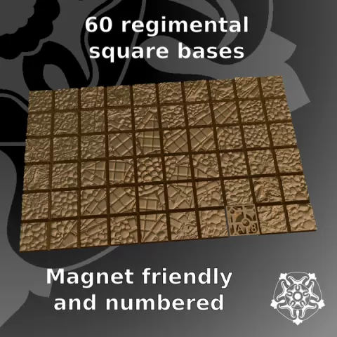 60 High Elf regimental infantry bases, with magnet slots (Old World / 9th age) by L'atelier de la sentinelle