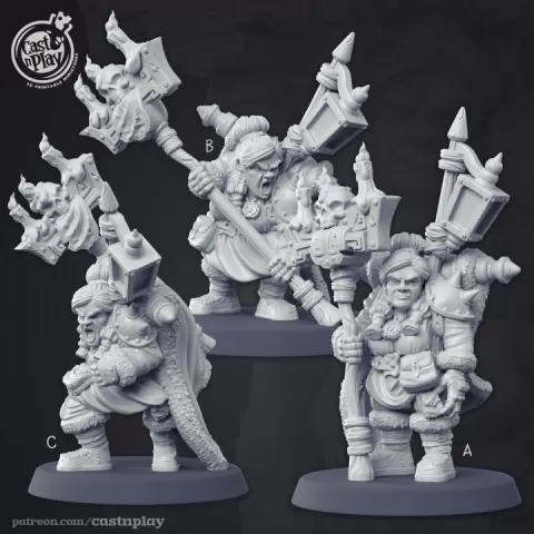 Dwarven Warlocks (Pre-Supported) by Cast n Play