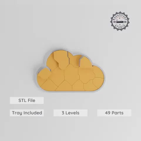 Cloud Montessori Progressive Puzzle, 3-Level Learning Tray, 9/15/24 pcs STL, Easy to Hard, Educational Toy for Kids PRODUCT_8087