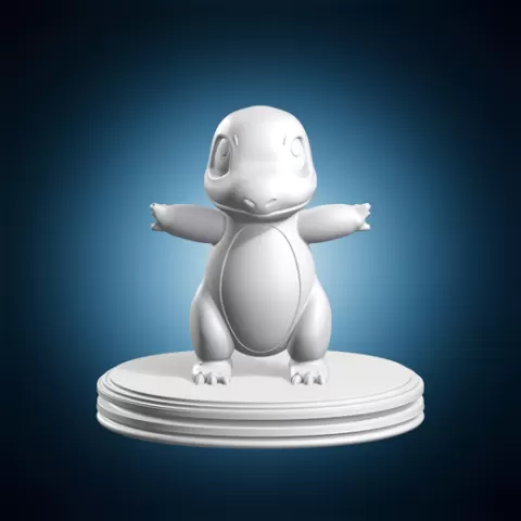 Charmander Pokemon Standing On Circular Base