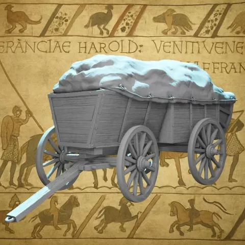 Medieval Supply Wagon – Covered Cargo Cart | 28mm/32mm STL | Wargaming Terrain & TTRPG by Northern Crusades Miniatures