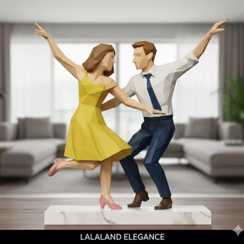 Minimalist Dancing Couple Figure | Abstract Love Sculpture (3D Print STL), La La Land, lalaland, La La Land movie,