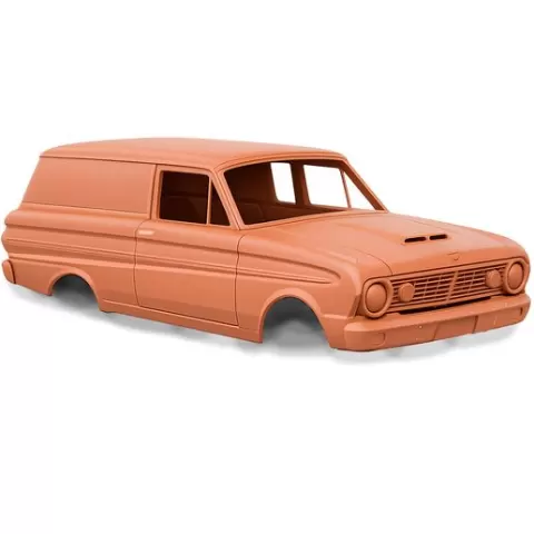 1963 Ford Falcon Sedan Delivery, hollow body, shell, clean interior, rc, car, truck, scale model, stl