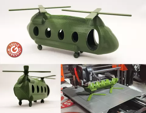 Chinook Helicopter - No Supports - Print in Place