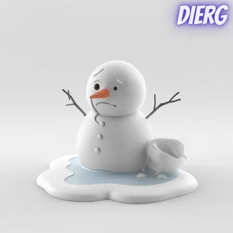 Melting Snowman Funny Winter Decor - DiErModels