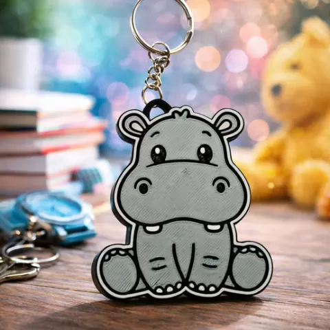 hippo keychain