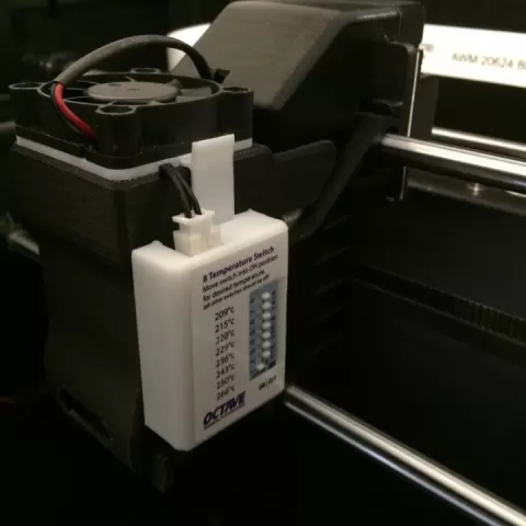 Spacer mount to fit an Octave Temperature Switch to an UP BOX or AFINIA H800 3D Printer by Steelmans 3D Print