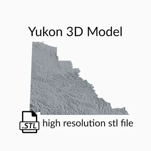 Canada Province of Yukon Topographic Map - 3D Terrain Elevation - Relief Map - Topography of Yukon by Robin Schmezko