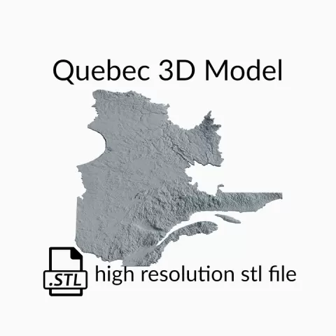 Canada Province of Quebec Topographic Map - 3D Terrain Elevation - Relief Map - Topography of Quebec by Robin Schmezko