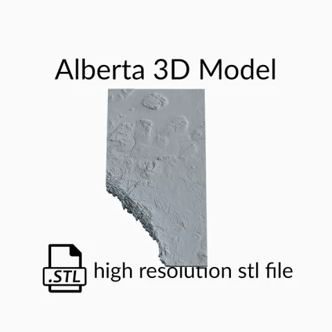 Canada Province of Alberta Topographic Map - 3D Terrain Elevation - Relief Map - Topography of Alberta by Robin Schmezko