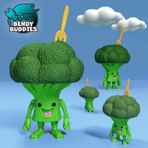 Broculus Cute Broccoli V1 / Vegetable Articulated / Print-in-Place Plant Creature / Clever Green Beast / Garden Villager Monster / Fantasy World Encounter by Bendy Buddies