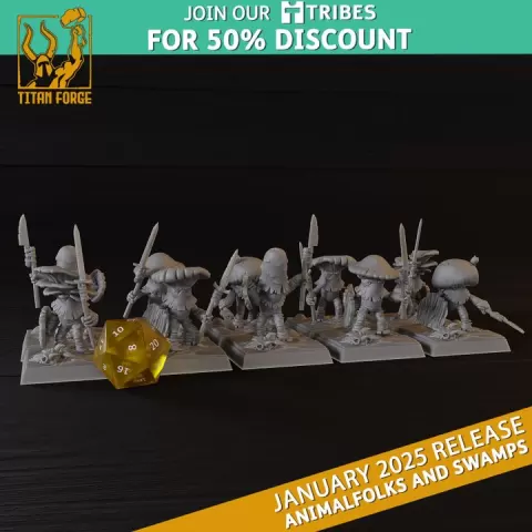 Shrooms - Animalfolks and Swamps - Titan Forge Miniatures January 2025 by Titan Forge Miniatures