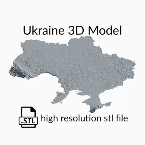 Ukraine Country Topographic Map - 3D Terrain Elevation - Relief Map - Topography of Ukraine by Robin Schmezko