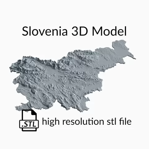 Slovenia Country Topographic Map - 3D Terrain Elevation - Relief Map - Topography of Slovenia by Robin Schmezko