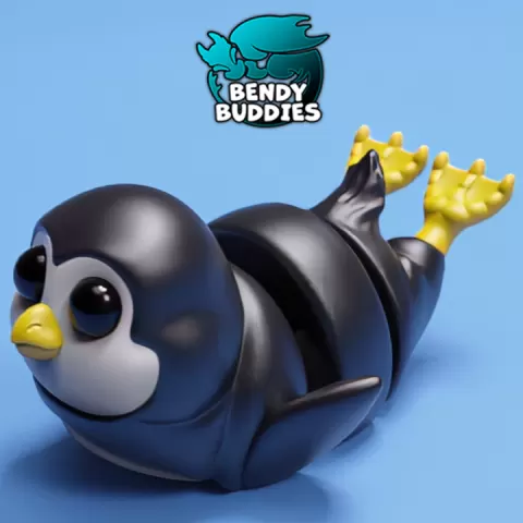 Waddles Cute Penguin / Aquatic Bird Articulated / Print-in-Place Snow Creature / Cute Ice Beast / Frozen Villager / Fantasy World Encounter by Bendy Buddies