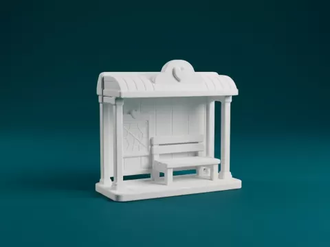Bus Stop Shelter 3D Model