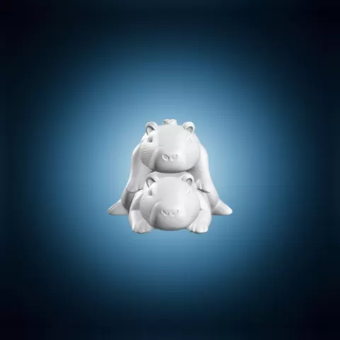 Capybara Pair Animal Stack 3D Print Model STL File