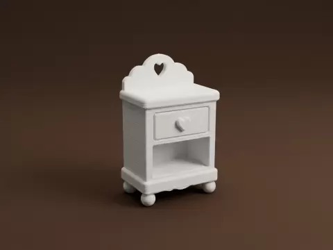 Dollhouse Bedside Table Nightstand 3D Model