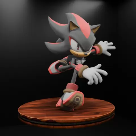 Shadow the Hedgehog (Sonic Series) 3D Printable Model with Base
